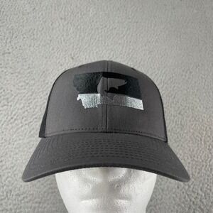 Montana Big Sky Trucker Hat Fishing Fish Cap Mesh Back Grey Outdoor Adjustable